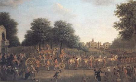 John Wootton George III's Procession to the Houses of Parliament (mk25) Norge oil painting art